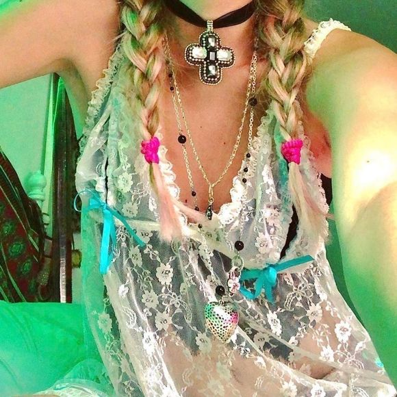 Victoria's Secret Sexy Little Things White Lace Babydoll Top - Women's Size S - Picture 2 of 7